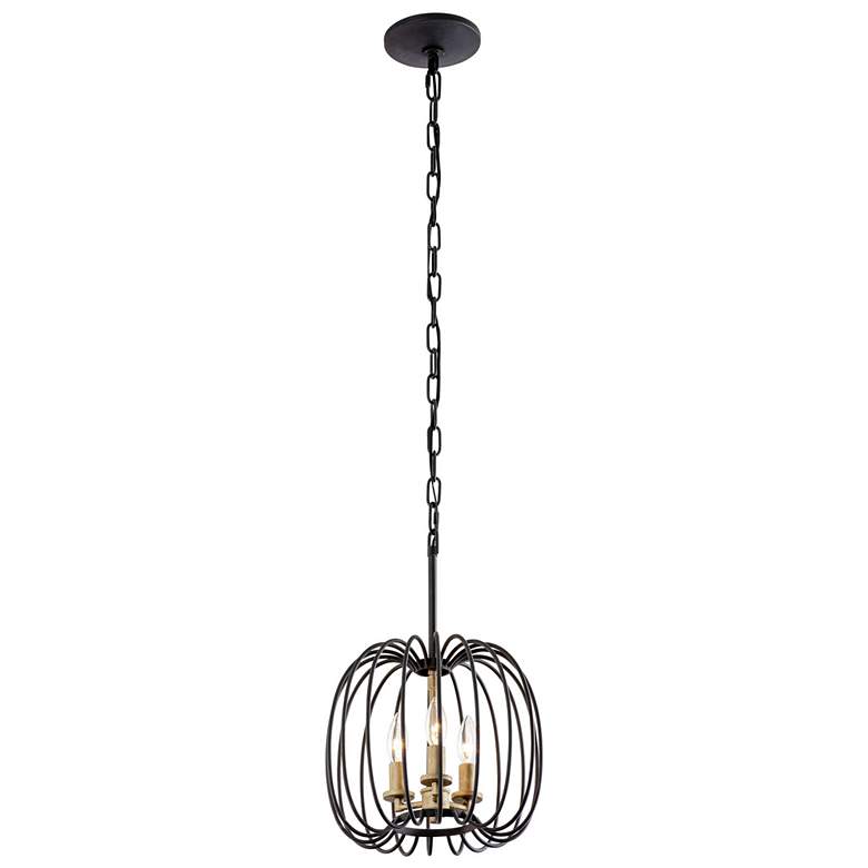 Image 2 Nico 3-Lt Mini Pendant - Carbon & Havana Gold more views