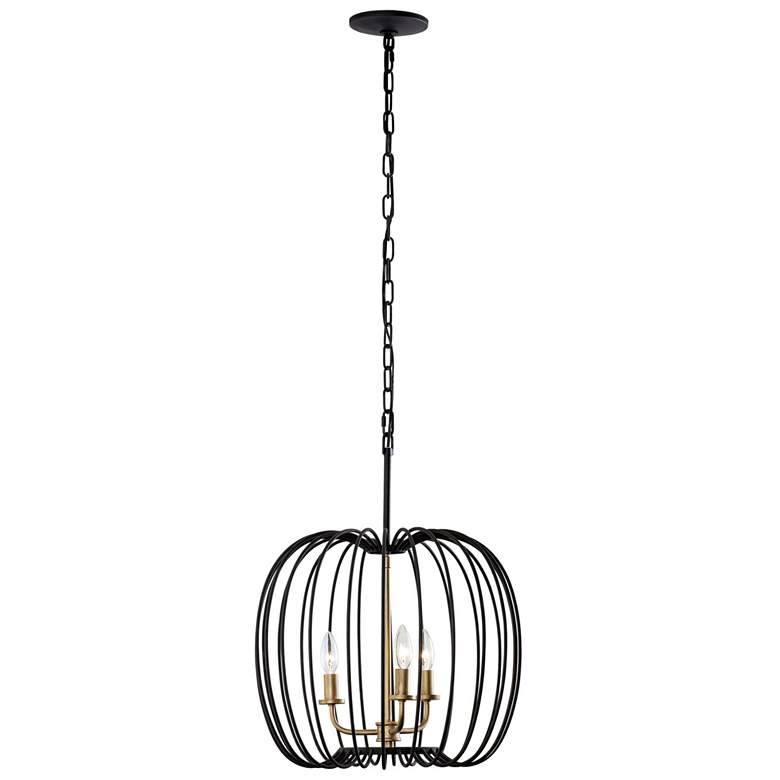 Image 1 Nico 3-Lt Pendant - Carbon & Havana Gold
