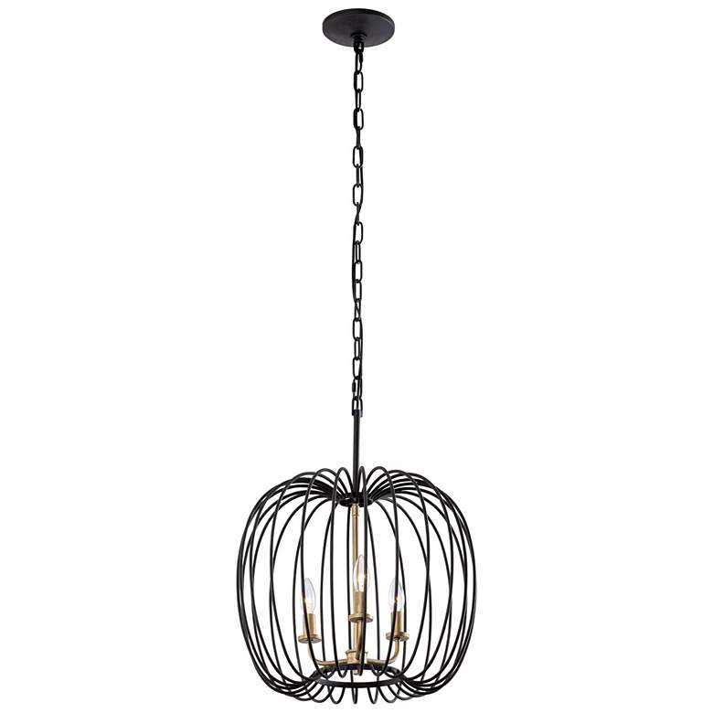 Image 2 Nico 3-Lt Pendant - Carbon & Havana Gold more views