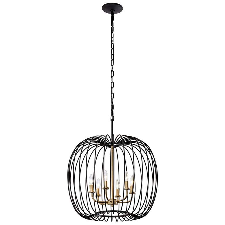 Image 2 Nico 6-Lt Pendant - Carbon & Havana Gold more views