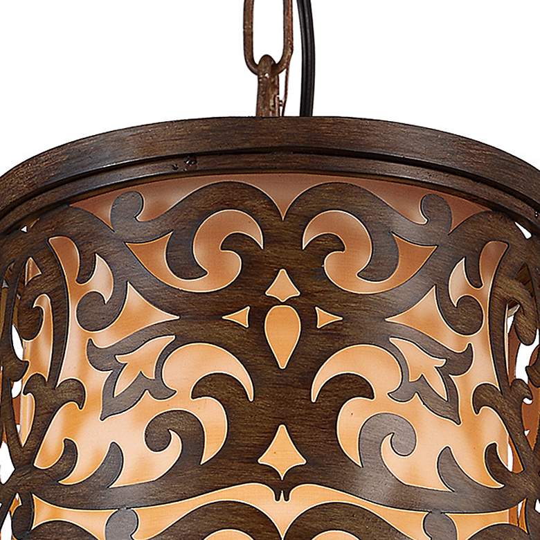 Image 4 Nicole 1 Light Drum Shade Mini Pendant With Brushed Chocolate Finish more views