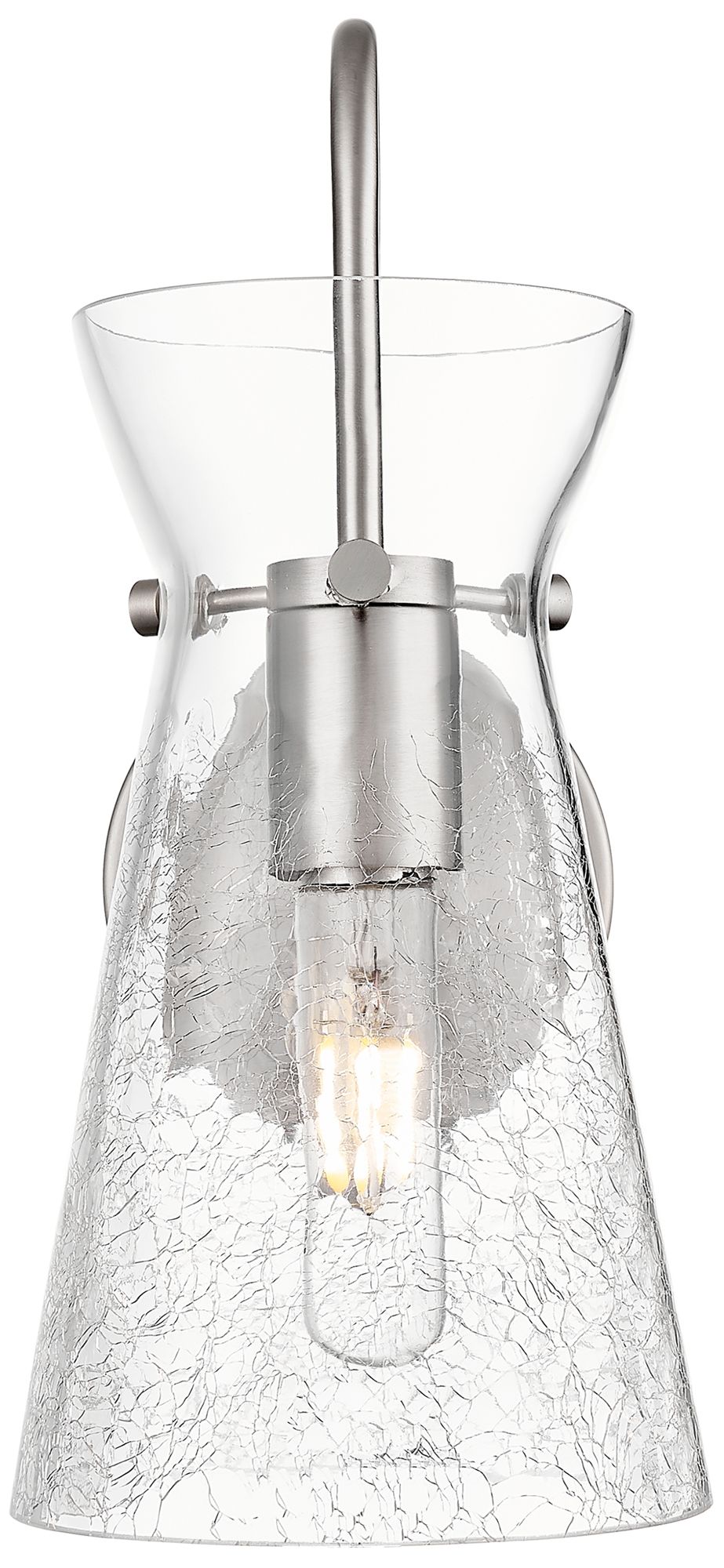 Image 2 Nicole 12" High Brushed Satin Nickel Armed Sconce with Clear Shade more views