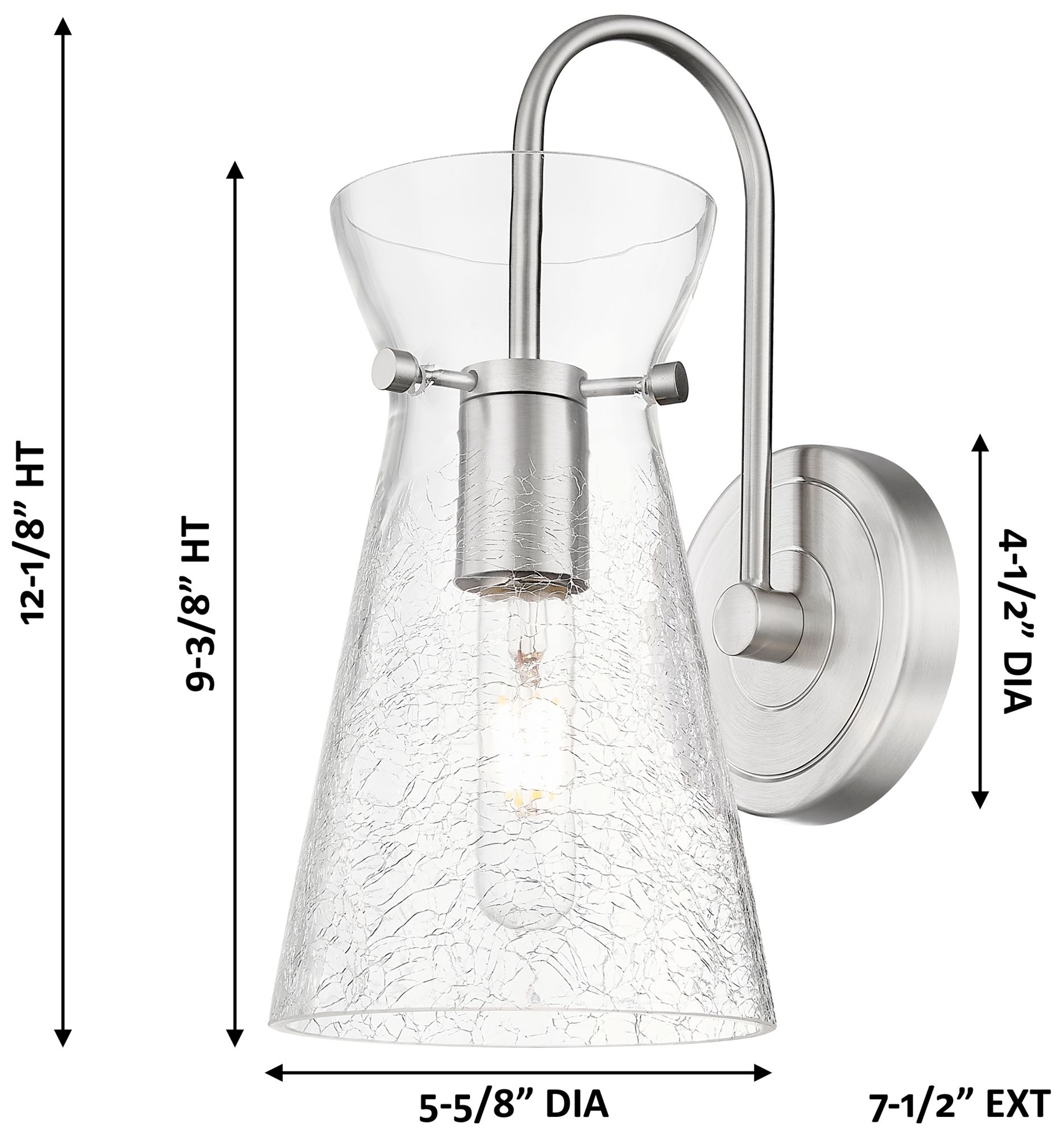 Image 5 Nicole 12" High Brushed Satin Nickel Armed Sconce with Clear Shade more views