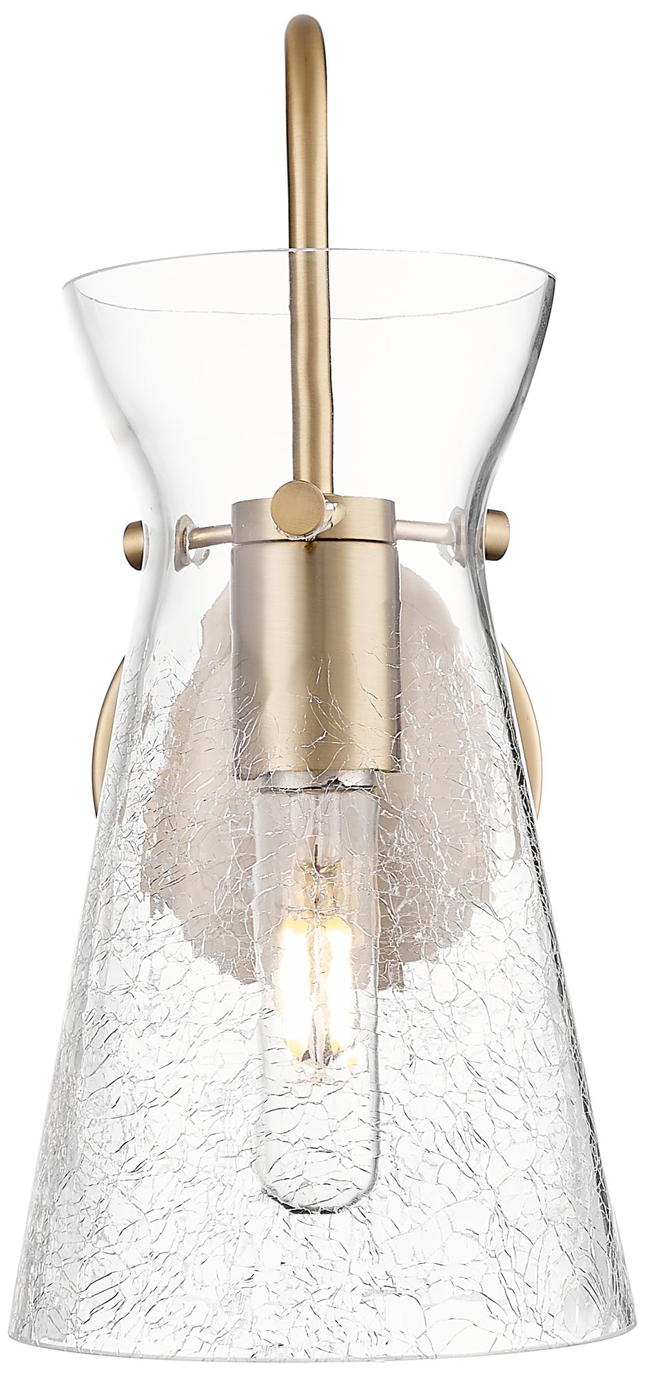 Image 2 Nicole 12" High Champagne Bronze Armed Sconce with Clear Shade more views