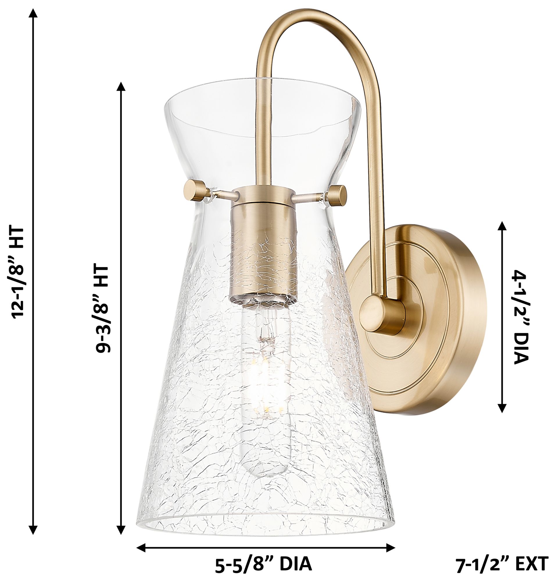 Image 5 Nicole 12" High Champagne Bronze Armed Sconce with Clear Shade more views