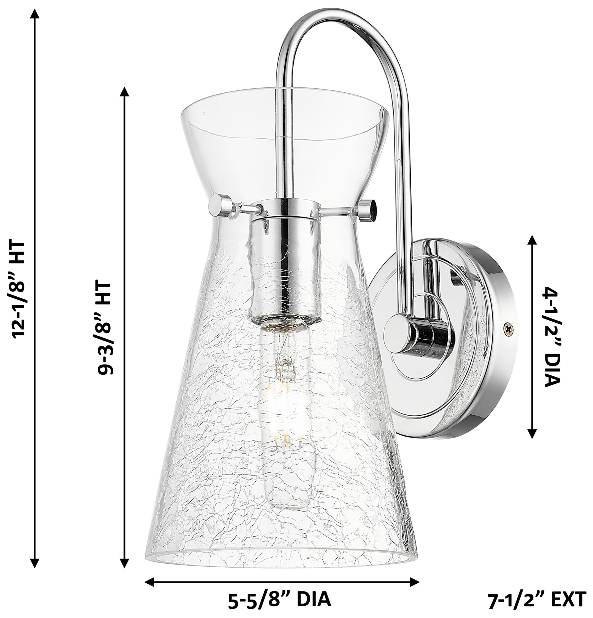 Image 5 Nicole 12" High Polished Chrome Armed Sconce with Clear Shade more views