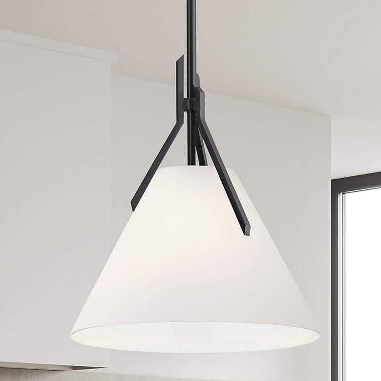 Image 1 Nicole 12" Wide Matte Black Pendant