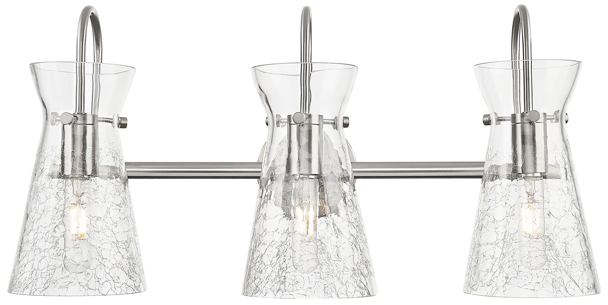 Nicole 24"W 3-Light Brushed Satin Nickel Bath Vanity Light w/ Clear Shade
