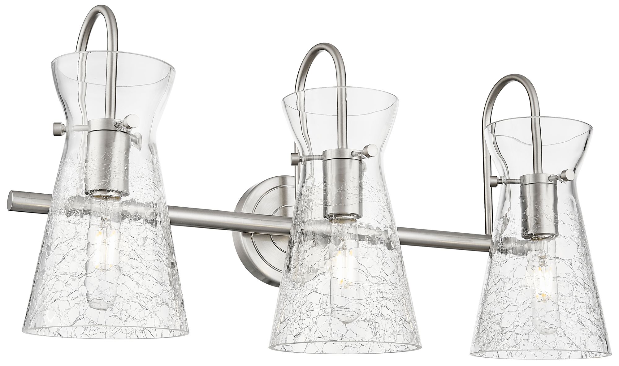 Image 2 Nicole 24"W 3-Light Brushed Satin Nickel Bath Vanity Light w/ Clear Shade more views
