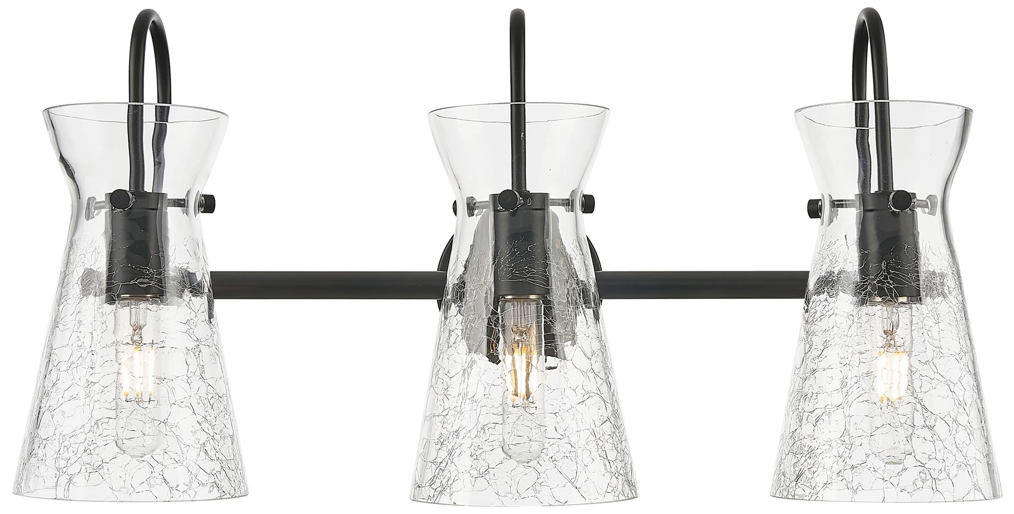 Nicole 24" Wide 3-Light Matte Black Bath Vanity Light with Clear Shade