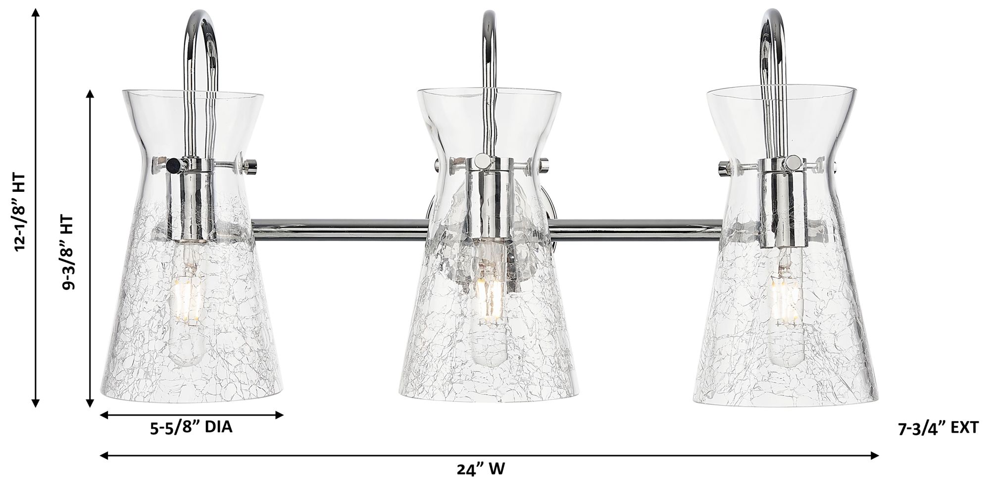 Image 5 Nicole 24" Wide 3-Light Polished Chrome Bath Vanity Light with Clear Shade more views