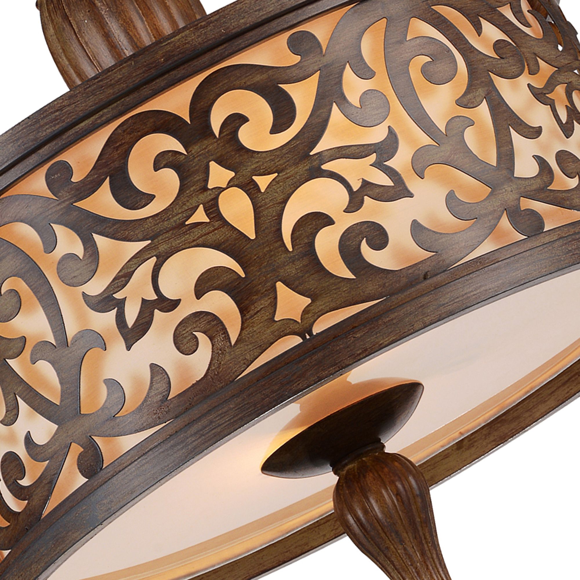 Image 2 Nicole 3 Light 14in Brushed Chocolate Drum Shade Flush Mount more views