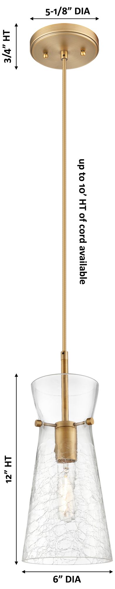 Image 4 Nicole 6" Wide Brushed Brass Cord Hung Pendant with Clear Shade more views