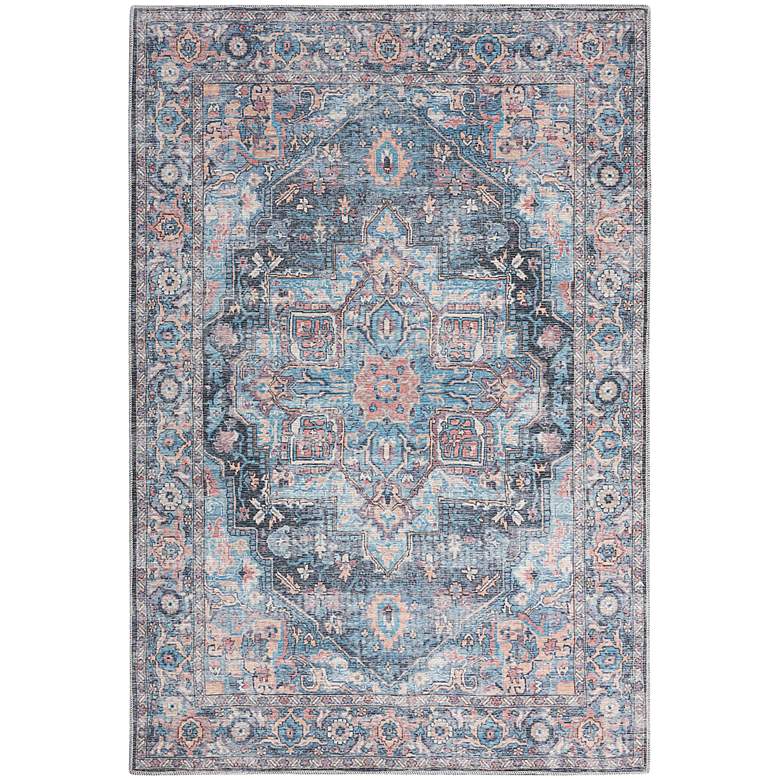 Image 2 Nicole Curtis Series 1 SR101 4'x6' Blue Pink Area Rug