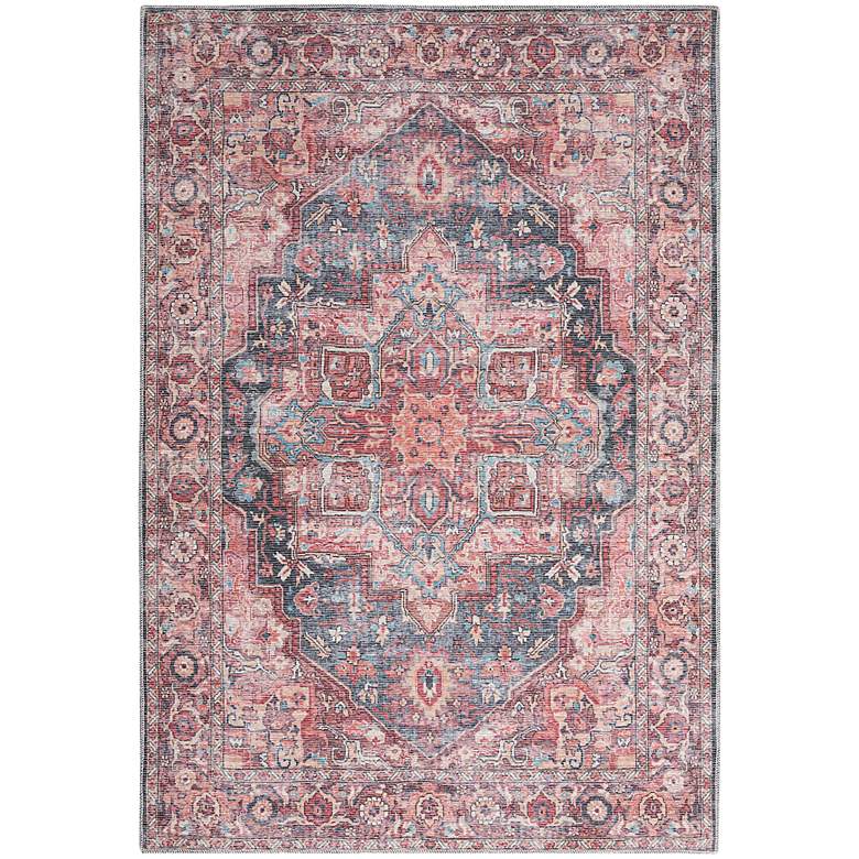 Image 2 Nicole Curtis Series 1 SR101 4'x6' Brick Red Blue Area Rug