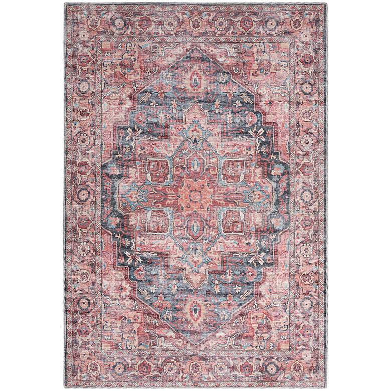 Image 2 Nicole Curtis Series 1 SR101 4&#39;x6&#39; Brick Red Blue Area Rug