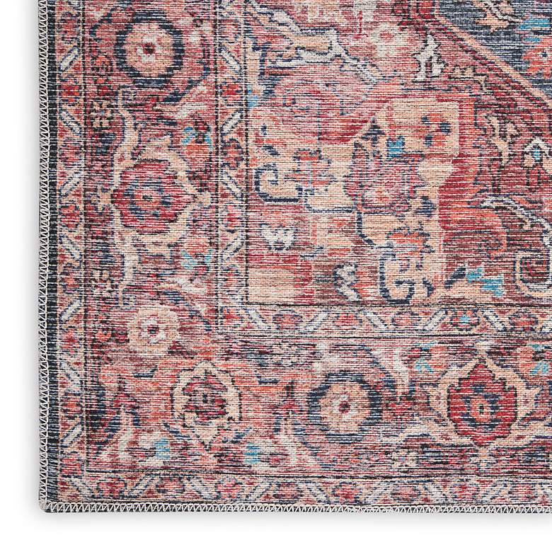 Image 4 Nicole Curtis Series 1 SR101 4&#39;x6&#39; Brick Red Blue Area Rug more views