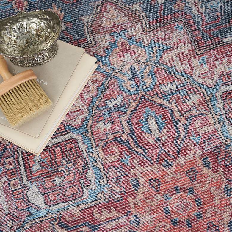 Image 5 Nicole Curtis Series 1 SR101 4'x6' Brick Red Blue Area Rug more views