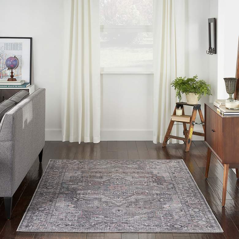 Image 1 Nicole Curtis Series 1 SR101 4'x6' Gray Beige Area Rug