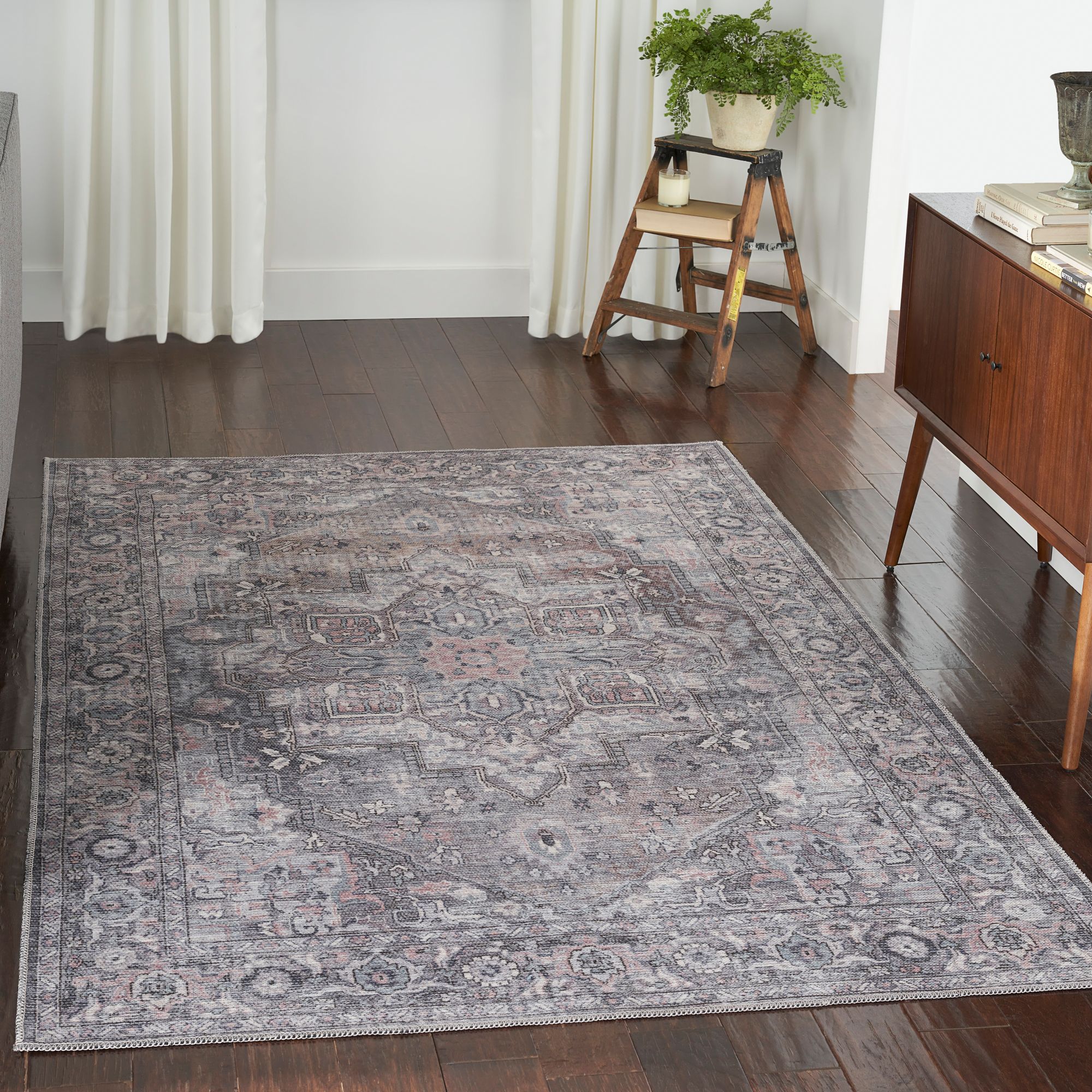 Nicole Curtis Series 1 SR101 4'x6' Gray Beige Area Rug