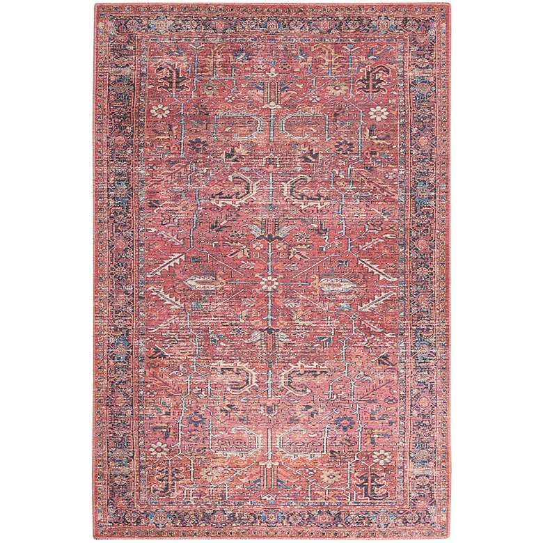 Image 2 Nicole Curtis Series 1 SR102 4'x6' Brick Red Navy Area Rug