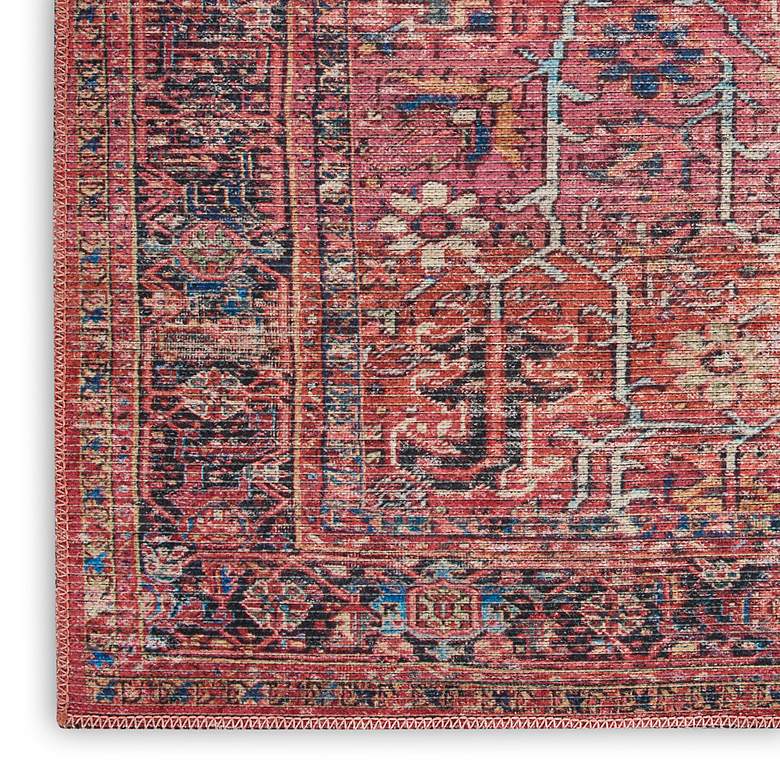 Image 4 Nicole Curtis Series 1 SR102 4&#39;x6&#39; Brick Red Navy Area Rug more views