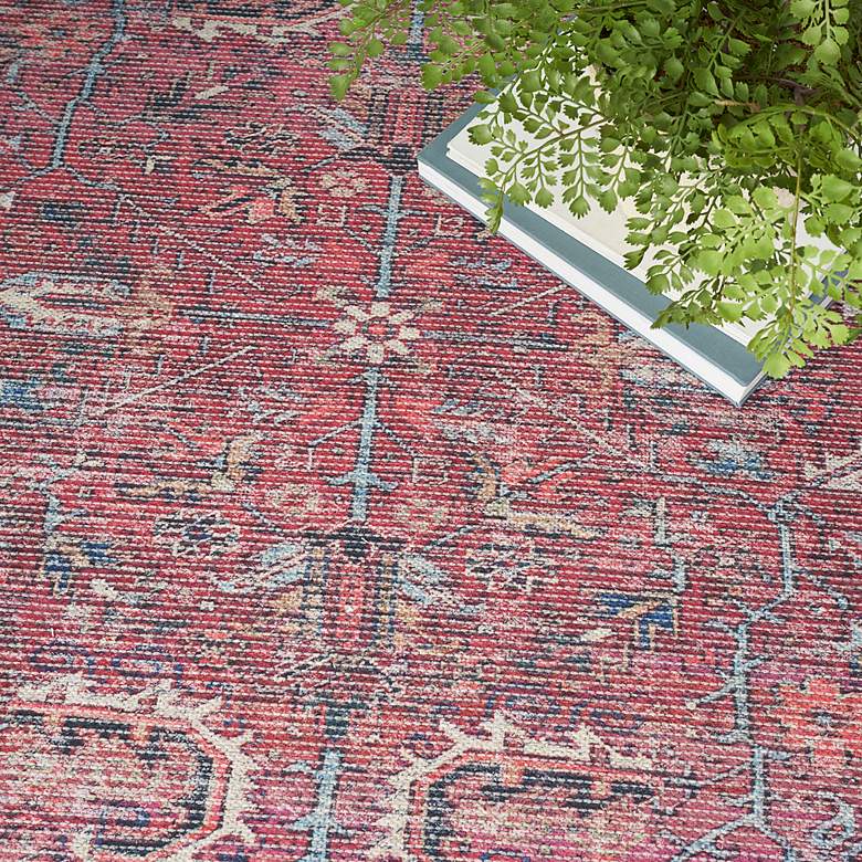 Image 5 Nicole Curtis Series 1 SR102 4'x6' Brick Red Navy Area Rug more views