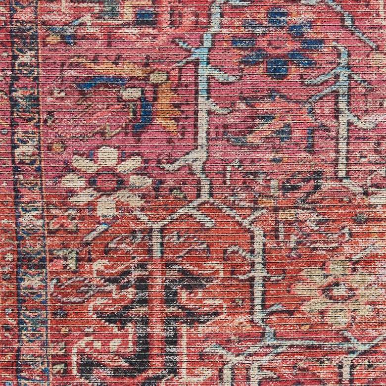 Image 7 Nicole Curtis Series 1 SR102 4&#39;x6&#39; Brick Red Navy Area Rug more views