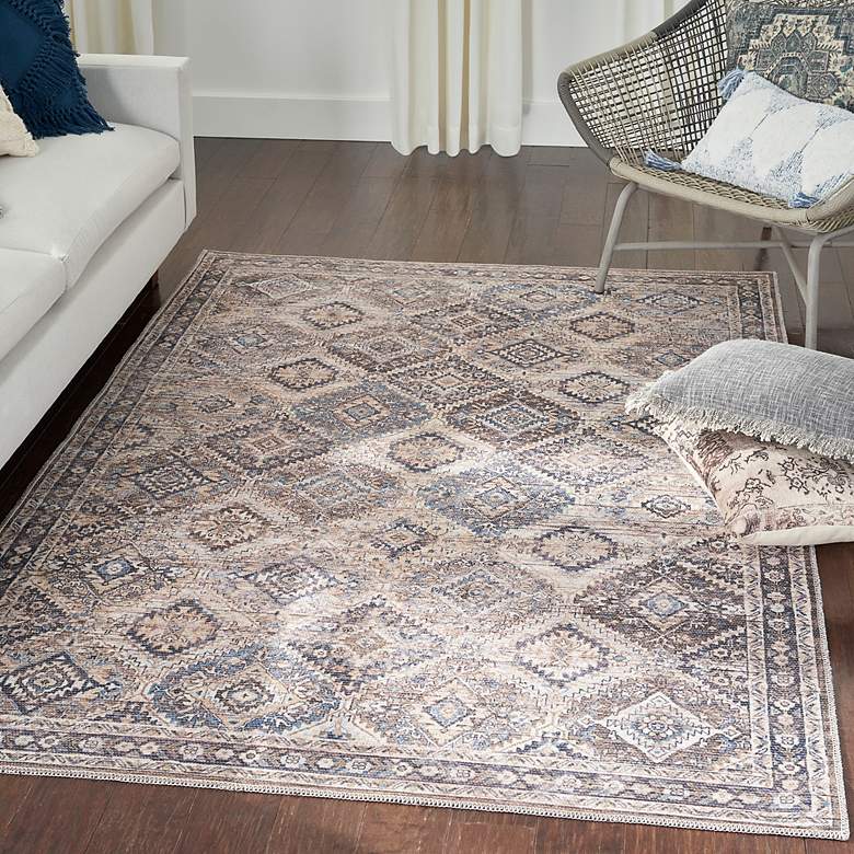 Image 1 Nicole Curtis Series 1 SR103 4'x6' Ivory Brown Area Rug