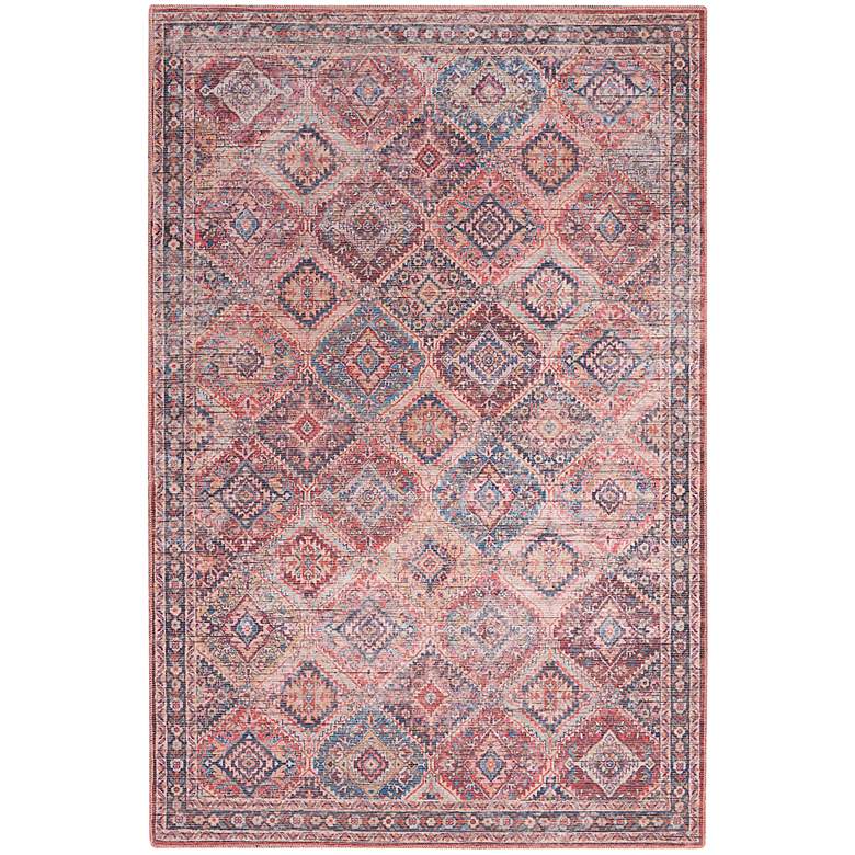 Image 2 Nicole Curtis Series 1 SR103 5&#39;3 inchx7&#39;3 inch Red Navy Area Rug