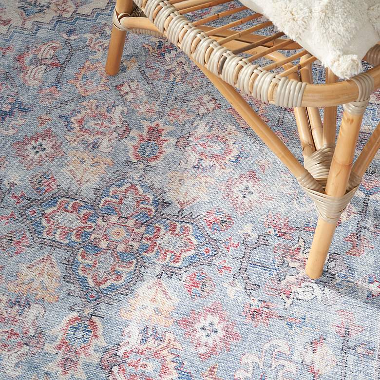 Image 5 Nicole Curtis Series 1 SR104 4'x6' Blue Red Area Rug more views