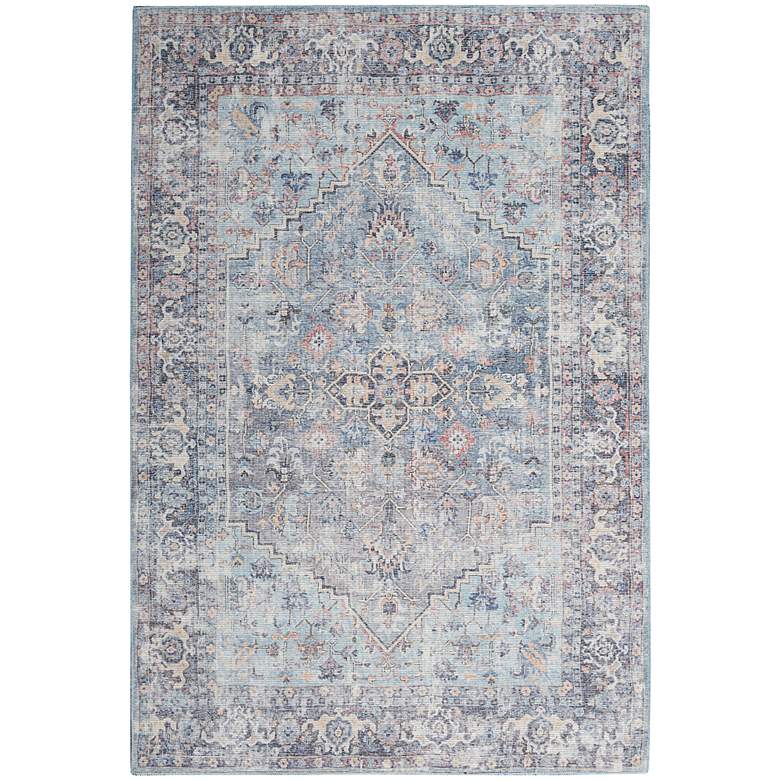 Image 1 Nicole Curtis Series 1 SR104 5'3"x7'3" Light Gray Blue Ru