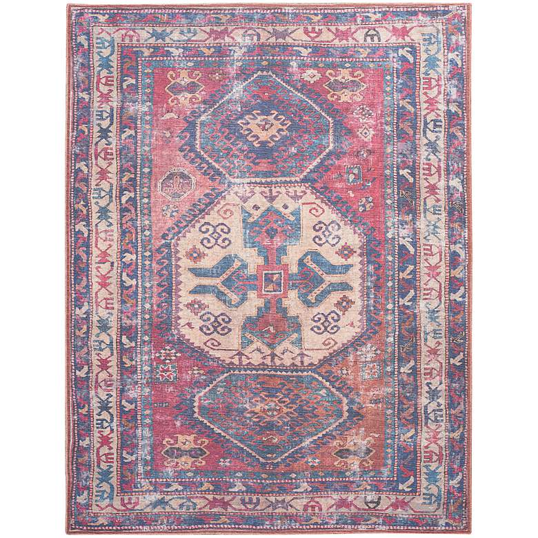 Image 1 Nicole Curtis Series 1 SR105 4&#39;x6&#39; Red Navy Area Rug