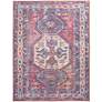 Nicole Curtis Series 1 SR105 4&#39;x6&#39; Red Navy Area Rug