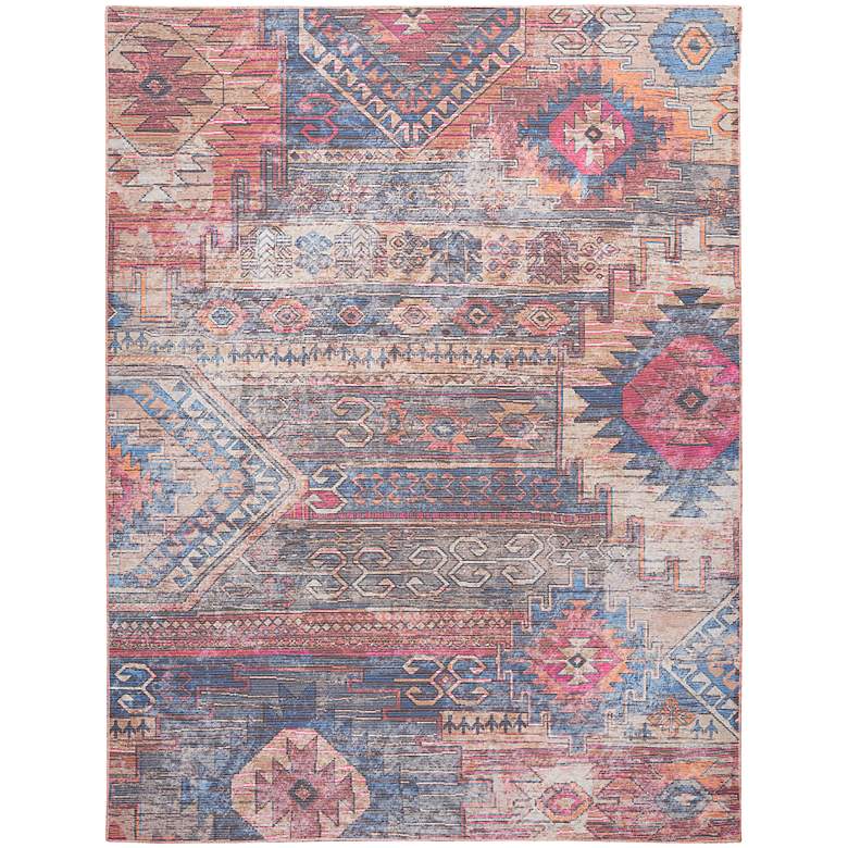 Image 1 Nicole Curtis Series 1 SR106 5'3"x7'3" Blue Ivory Area Ru