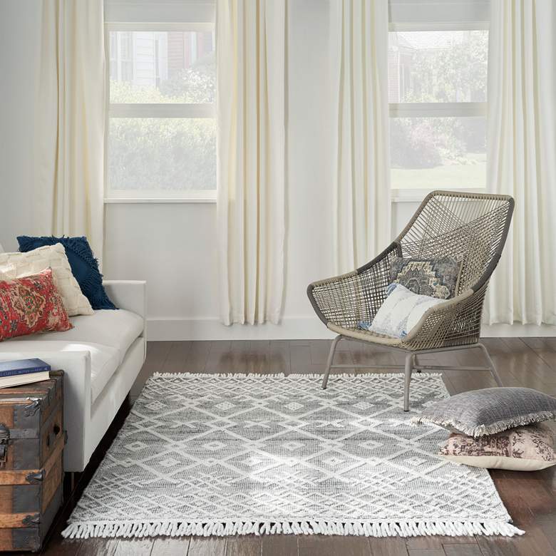 Image 1 Nicole Curtis Series 3 SR302 5'3"x7'6" Gray Ivory Area Ru