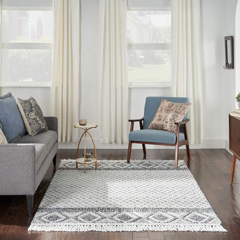 Image 1 Nicole Curtis Series 3 SR303 5'3"x7'6" Gray Ivory Area Ru