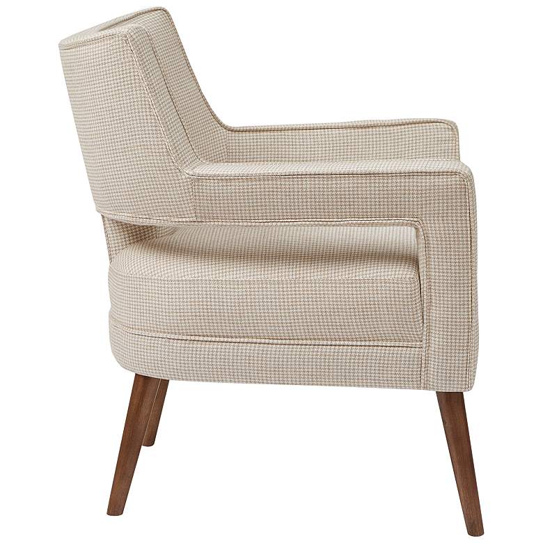 Image 6 Nicoli Cream Houndstooth Fabric Tufted Accent Chair more views