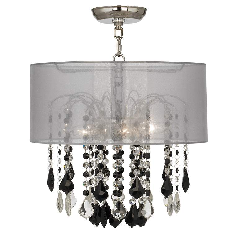 Image 1 Nicolli Black 16 inch Wide Sheer Silver Crystal Ceiling Light