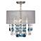 Nicolli Blue 16" Wide Sheer Silver Crystal Ceiling Light