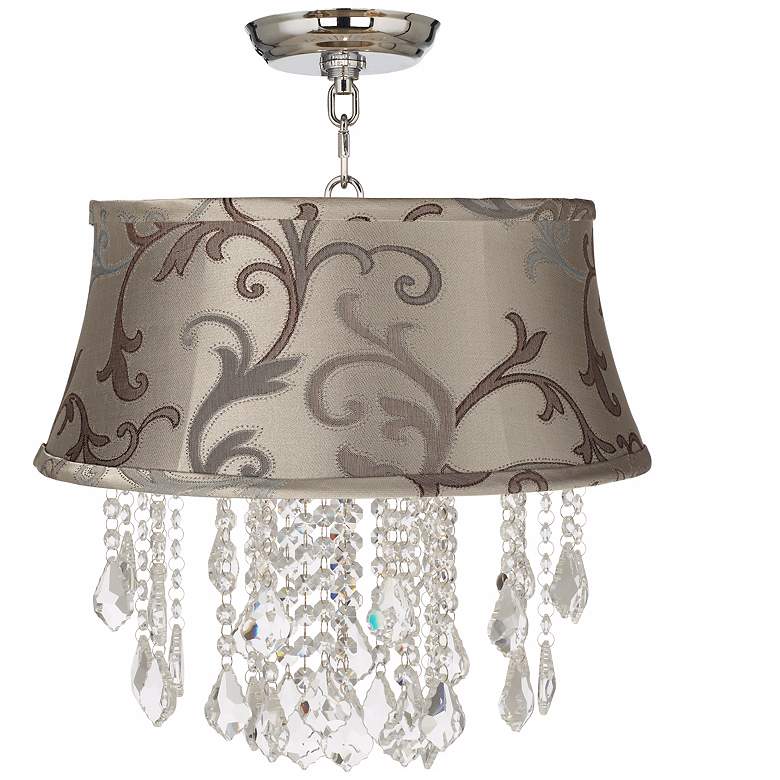 Image 1 Nicolli Clear 16 inch Wide Leon Floral Crystal Ceiling Light