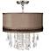 Nicolli Clear 16" Wide Morell Silver Crystal Ceiling Light