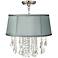 Nicolli Clear 16" Wide Spa Blue Crystal Ceiling Light