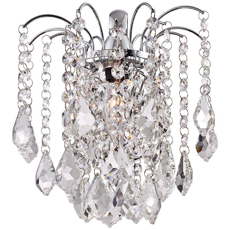 Image 1 Nicolli Clear Crystal 10 inch High Chrome Wall Sconce