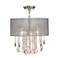 Nicolli Pink 16" Wide Sheer Silver Crystal Ceiling Light