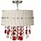 Nicolli Red 16" Wide Pinch Pleat Crystal Ceiling Light