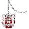 Nicolli Red Crystal 8" Wide Swag Plug-In Mini Chandelier