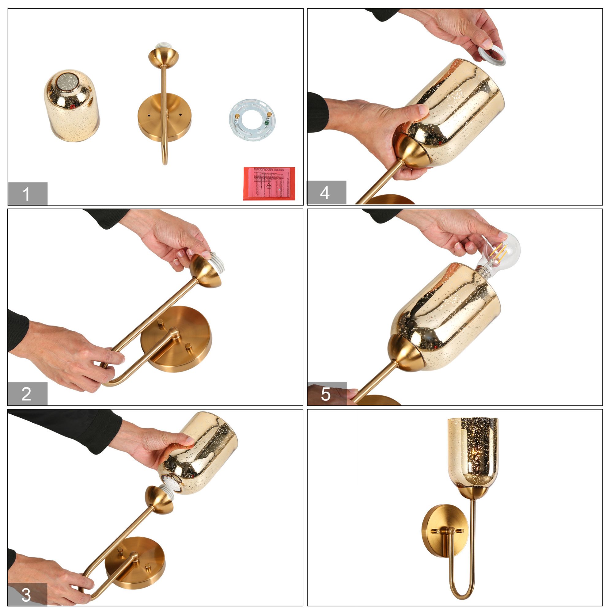 Nicomedes 1-Light Brass Glass Wall Sconces - Made to Order