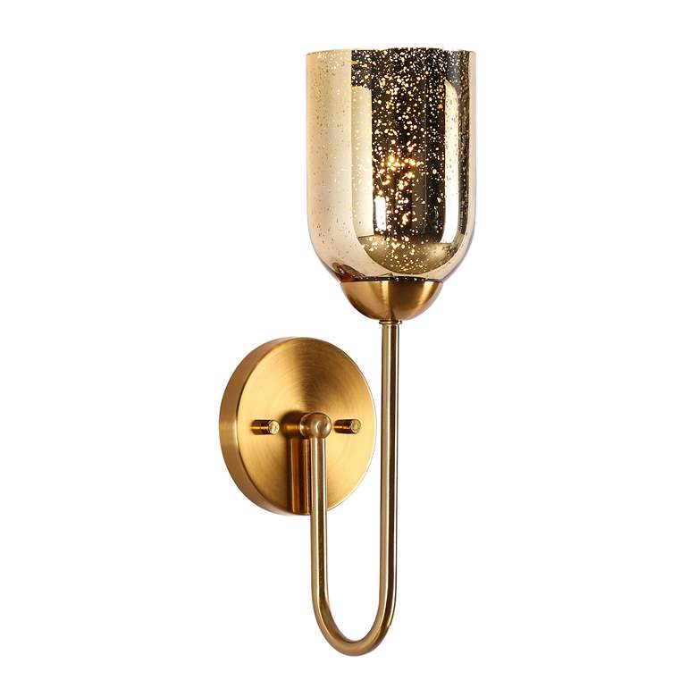 Image 1 Nicomedes 1-Light Brass Glass Wall Sconces