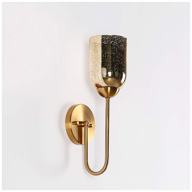 Image 4 Nicomedes 1-Light Brass Glass Wall Sconces more views